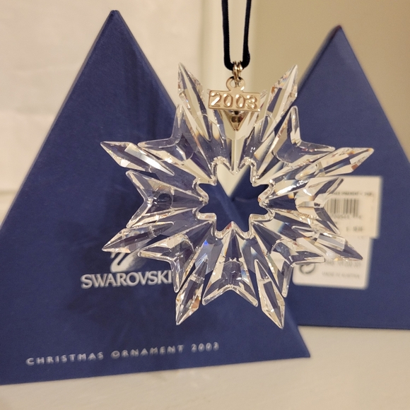 Swarovski 2003 annual snowflake ornament large in original box Swarovski 622498 - Picture 3 of 8
